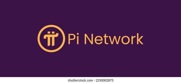 Pi Network cryptowährung PI-Münze, Cryptowährung Logo auf isoliertem Hintergrund mit Text.