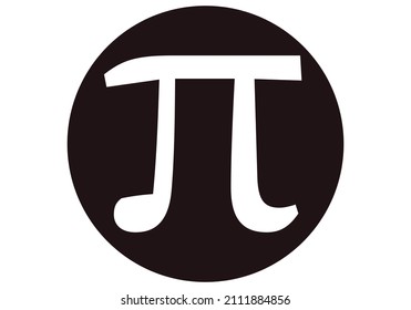 Pi number black icon on white background.