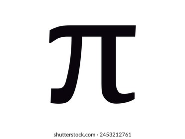 Pi number black icon on white background.