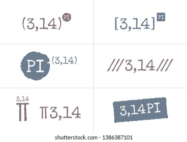 pi number concepts. 314 and pi number designs