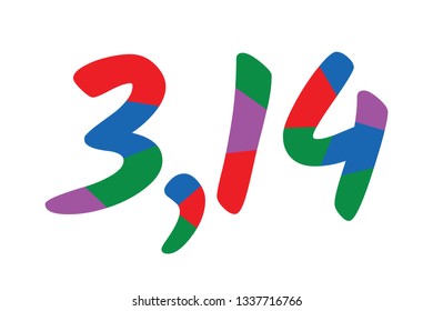 pi number and cut numbers concept