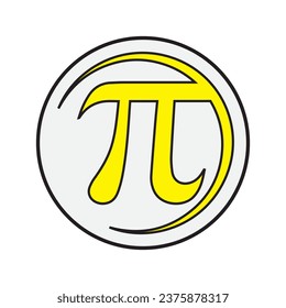 Pi Number Icon Vector Image illustration 