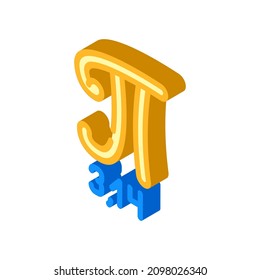 pi number isometric icon vector. pi number sign. isolated symbol illustration