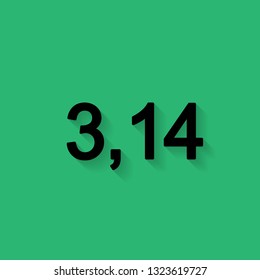 PI number on a green background, flat style, abstract scientific