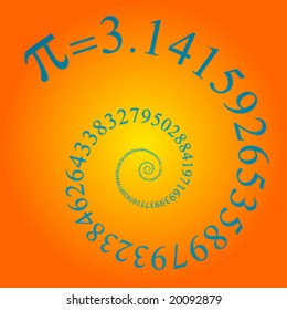 pi number on many digits in spiral