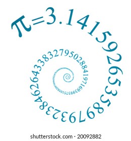 pi number on many digits in spiral