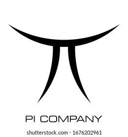 PI Number symbol flat logo design.