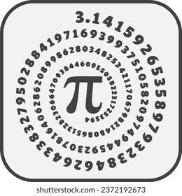 Pi Number Vector Image Illustration Pictogram on Background