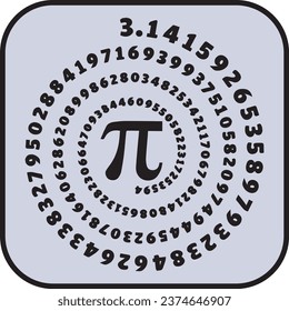 Pi Number Vector Image Illustration Pictogram on Background