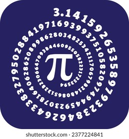 Pi Number Vector Image Illustration Pictogram on Background