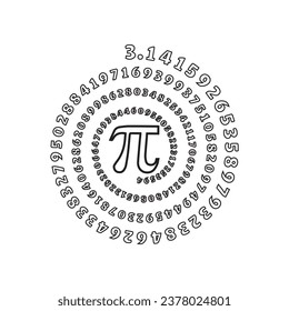 Pi Number Vector Image Illustration Pictogram on White Background