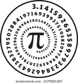 Pi Number Vector Image Illustration Pictogram on Background