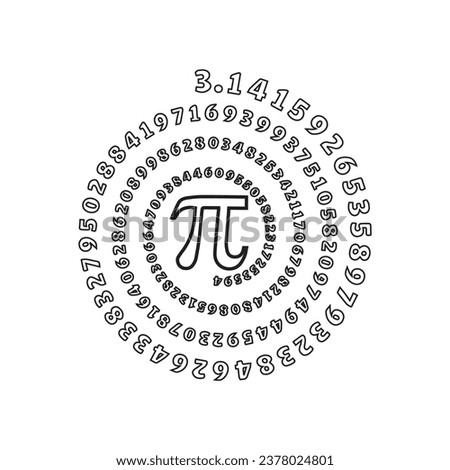 Pi Number Vector Image Illustration Pictogram on White Background