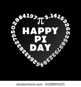 Pi Nummern 3,14 in Herzform - Happy PI Day! 14. März Urlaubskonzept Vektor Not Illustration