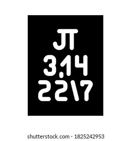 pi numbers glyph icon vector. pi numbers sign. isolated contour symbol black illustration