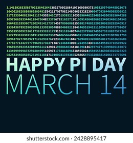 Pi Numbers Maths illustration - 3.14 Happy PI Day concept modern vector creative banner