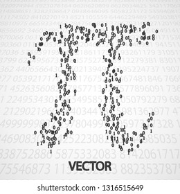 Pi Numbers shape eps10. Mathematics vector elegant illustration