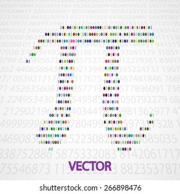 Pi Numbers shape eps10. Mathematics vector elegant illustration