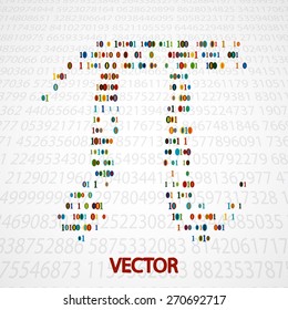 Pi Numbers shape eps10. Mathematics vector elegant illustration