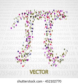 Pi Numbers shape eps10. Mathematics vector elegant illustration