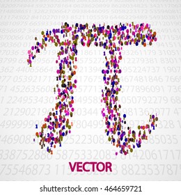 Pi Numbers shape eps10. Mathematics vector elegant illustration