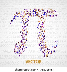 Pi Numbers shape eps10. Mathematics vector elegant illustration