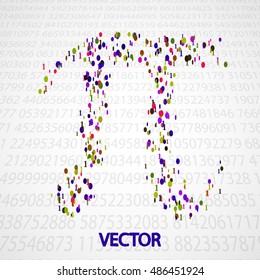 Pi Numbers shape eps10. Mathematics vector elegant illustration