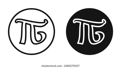 Pi outlined icon vector collection.