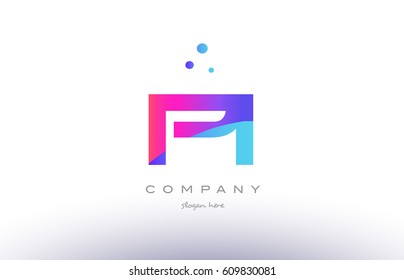 pi p i  creative pink purple blue modern dots creative alphabet gradient company letter logo design vector icon template