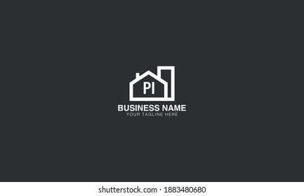 pi p i initial  based abstract modern minimal creative logo, vector template image. luxury logotype logo, real estate homie logo.