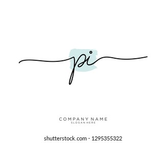 PI P I Initial handwriting logo template