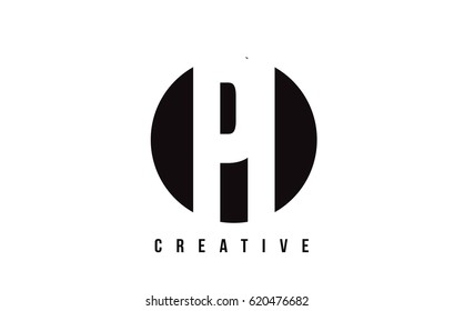 PI P I White Letter Logo Design with Circle Background Vector Illustration Template.