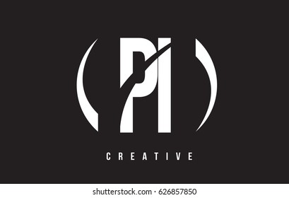 PI P I White Letter Logo Design with White Background Vector Illustration Template.