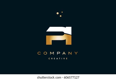pi p i  white yellow gold golden metal metallic luxury alphabet company letter logo design vector icon template