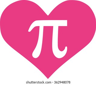 Pi in pink heart