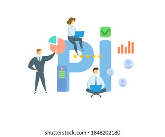 PI, Professional Indemnity. Concept with keywords, people and icons. Flat vector illustration. Isolated on white background.