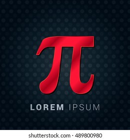 Pi Red chromium precious metallic 3D Icon / Logo Design