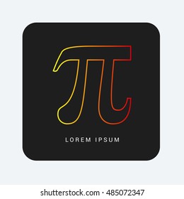 Pi Red & Orange gradient attractive line thin icon / logo design