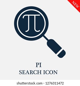 Pi search icon. Editable Pi search icon for web or mobile.