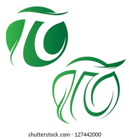 pi sign of green leafs