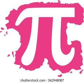 Pi sign at a pink splash