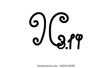 Pi symbol, black isolated silhouette