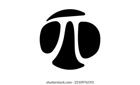 PI symbol, black isolated silhouette