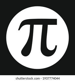 Pi symbol. Black and white vector image. Pi symbol isolated on transparent background. Archimedes' constant vector graphic.