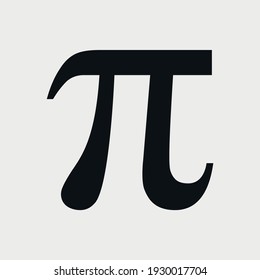 Pi symbol flat vector icon isolated on white background.