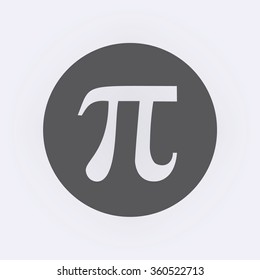 Pi symbol icon in circle . Vector illustration