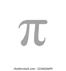 Pi Symbol Symbol. Pi-Design mit Punktstruktur