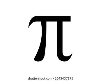 Pi símbolo ícone isolado no fundo branco. 