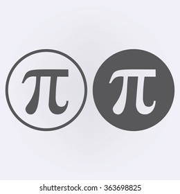 Pi symbol icon set in circle . Vector illustration