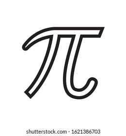Pi symbol, pi icon in trendy outline style design. Vector graphic illustration. Suitable for website design, logo, app, and ui. Editable vector stroke. EPS 10.